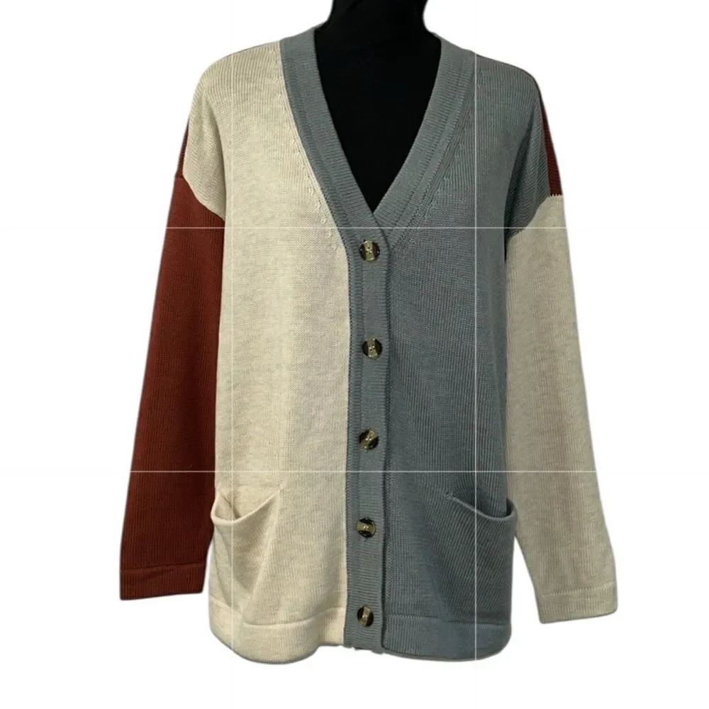 Knot sisters Color Block Oversized
Cardigan(Size XSmall)
